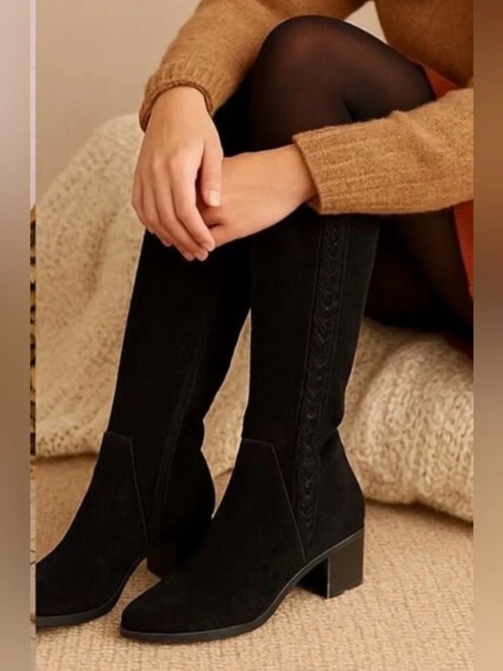 VINCE CAMUTO Bendra Tall Boot Over the Knee Black Suede 6 MSRP $238 NWOB